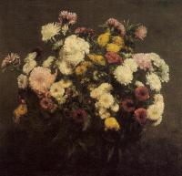 Fantin-Latour, Henri - Large Bouquet of Chrysanthemums
